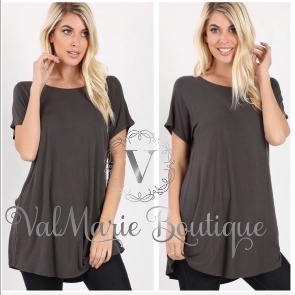 ValMarie Tops - Charcoal soft T-shirt
